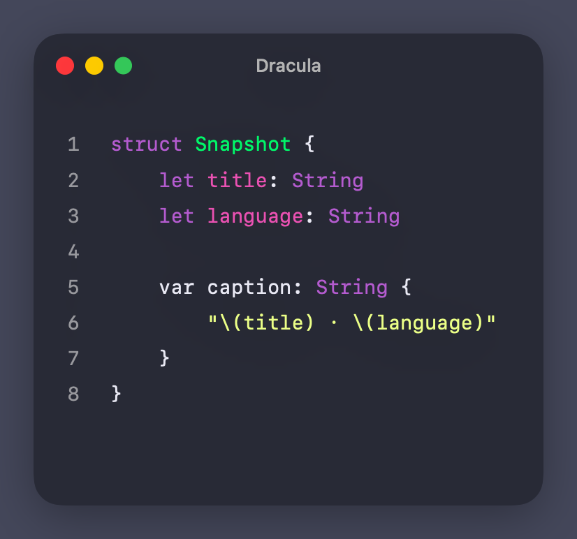 Dracula preset exported from Oktoshot
