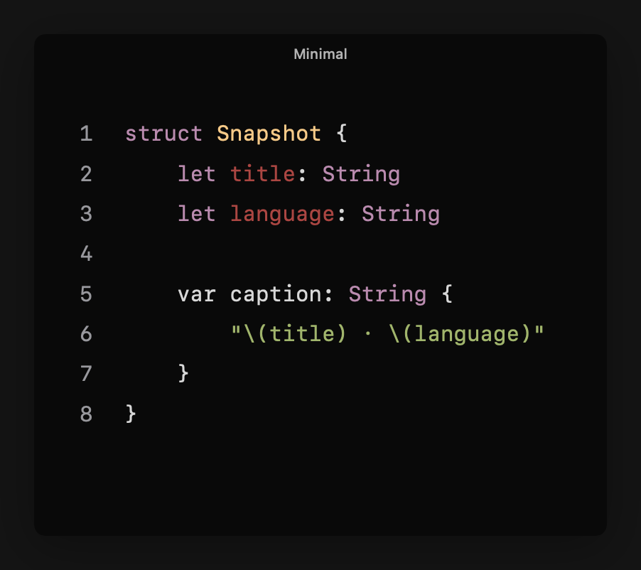 Minimal preset exported from Oktoshot